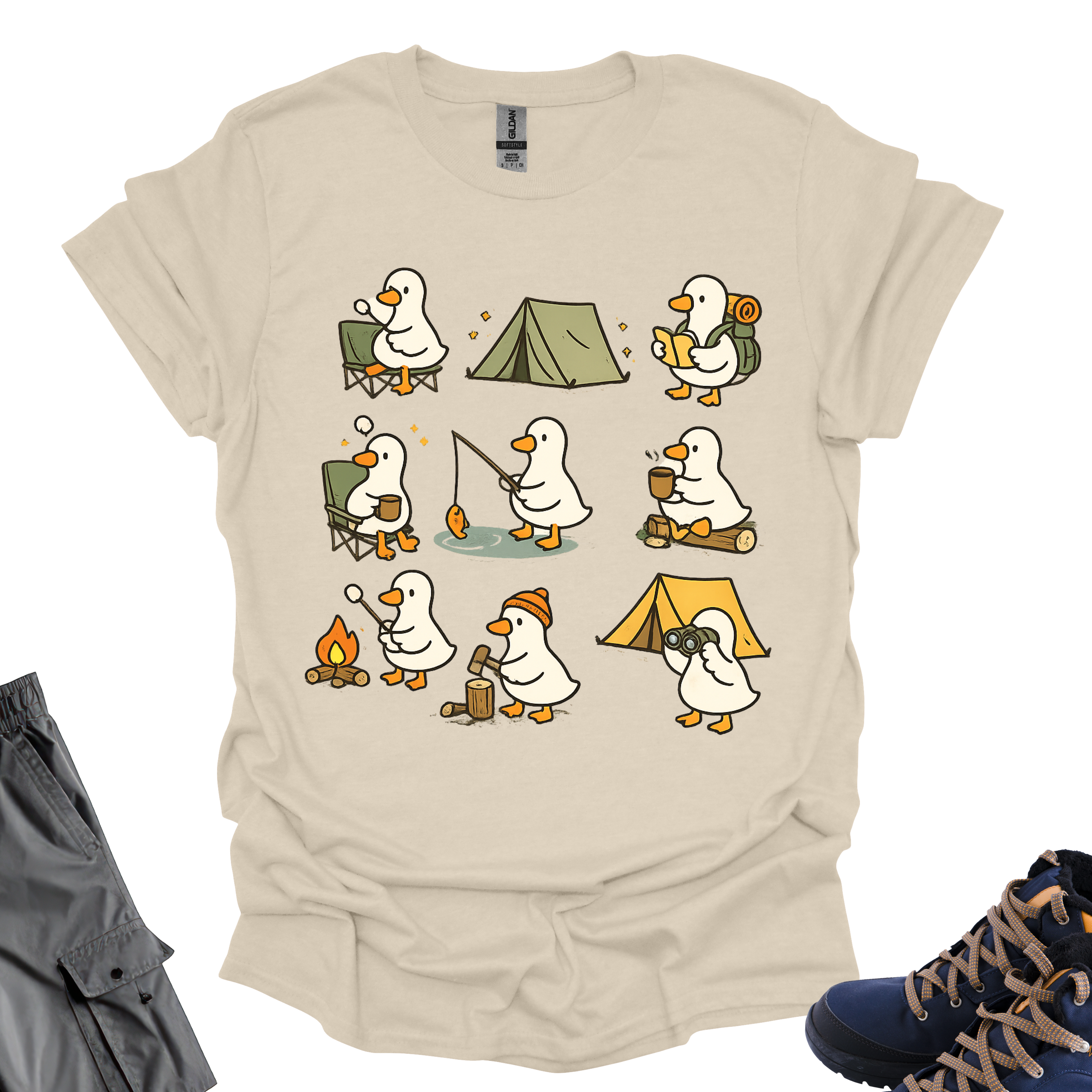 Duck Camping T-Shirt Printify