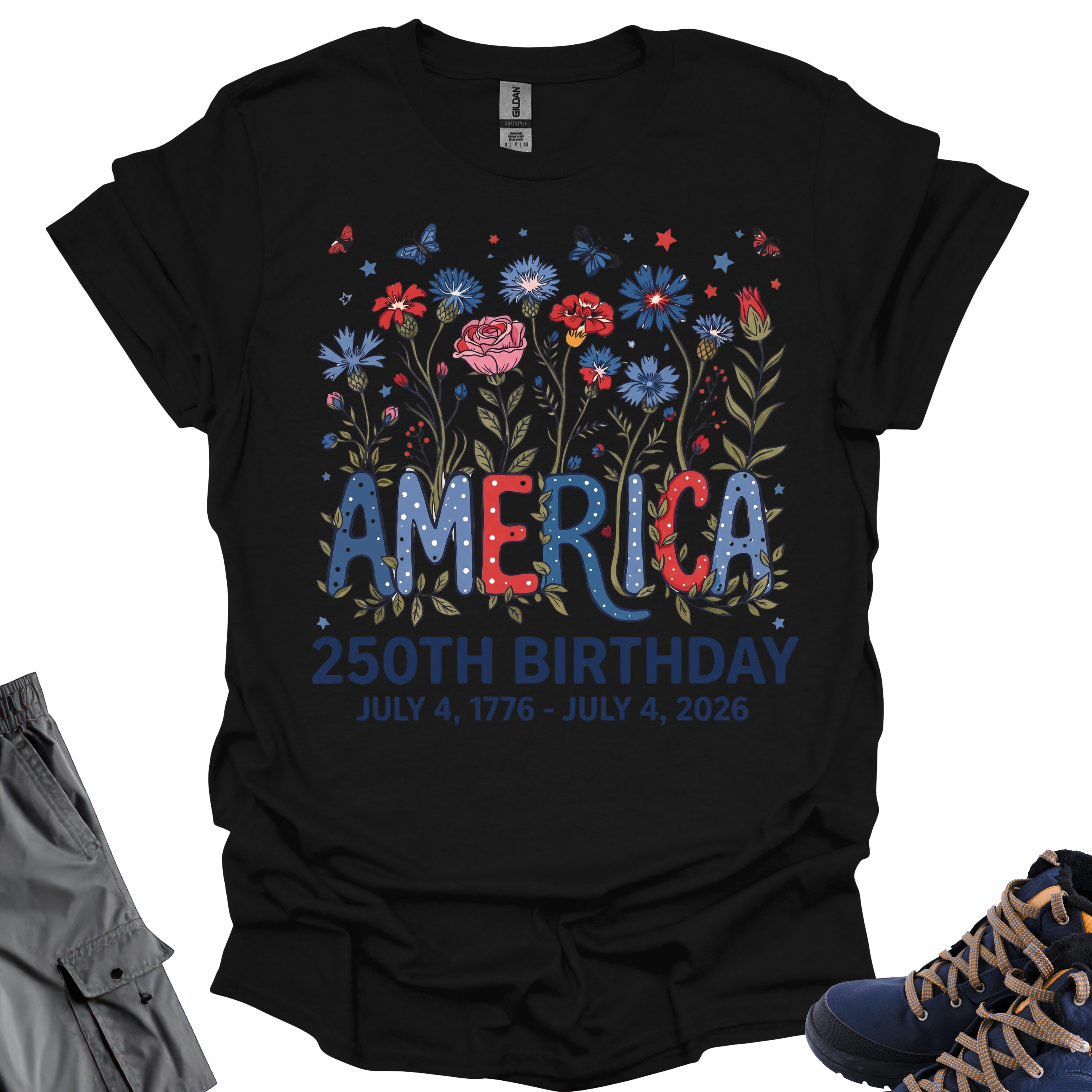250th Flower Pressed T-Shirt Printify