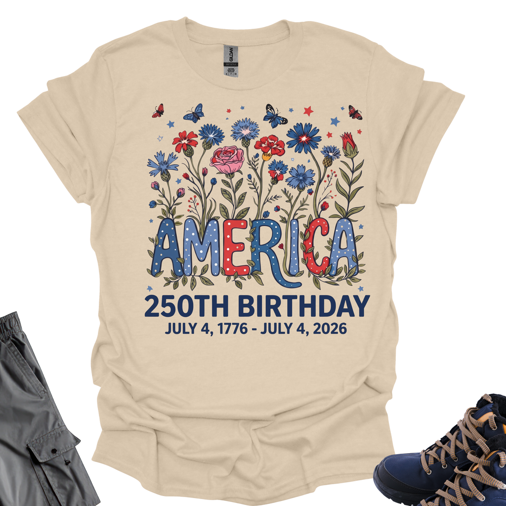 250th Flower Pressed T-Shirt Printify