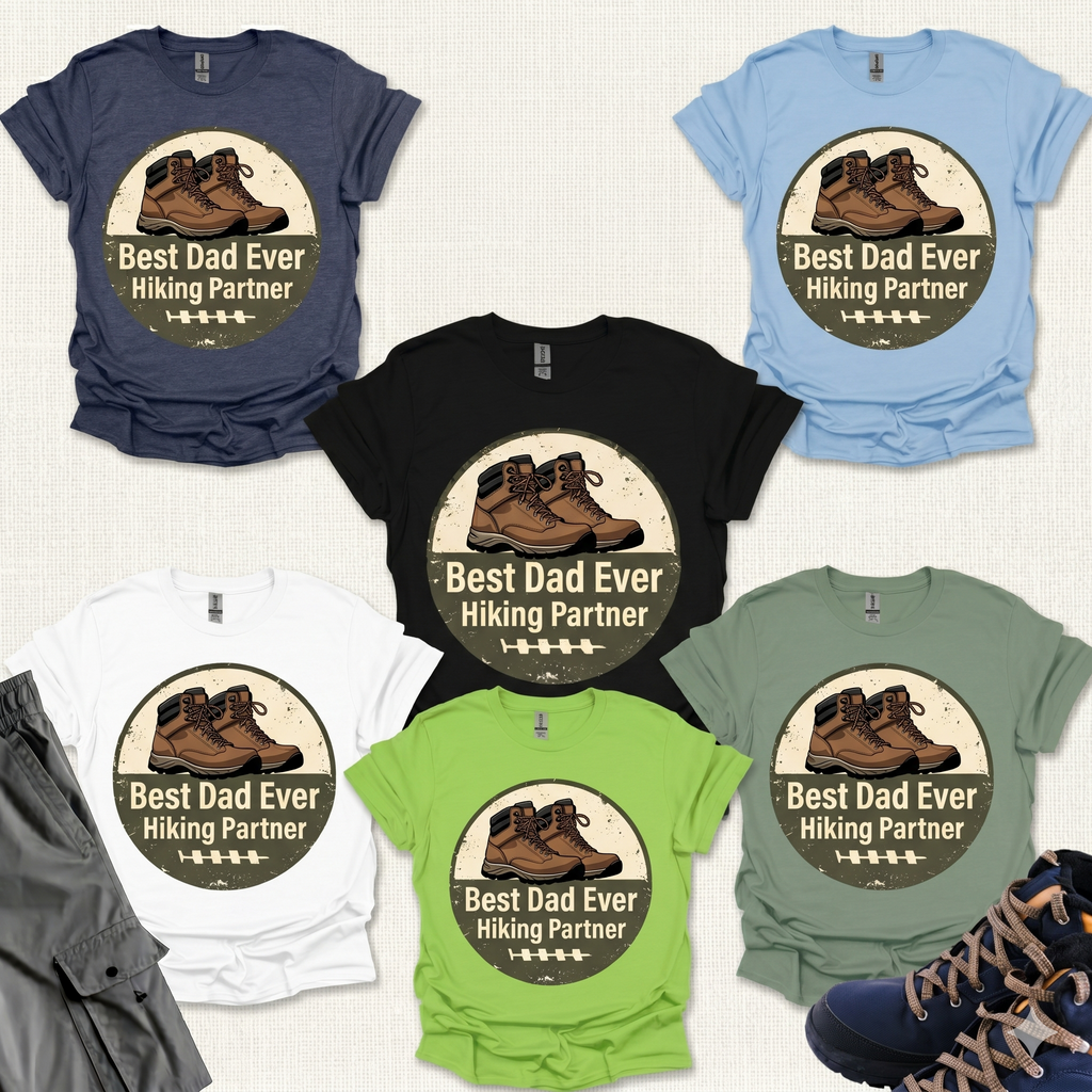 Best Dad Ever Hiking Partner T-Shirt Printify