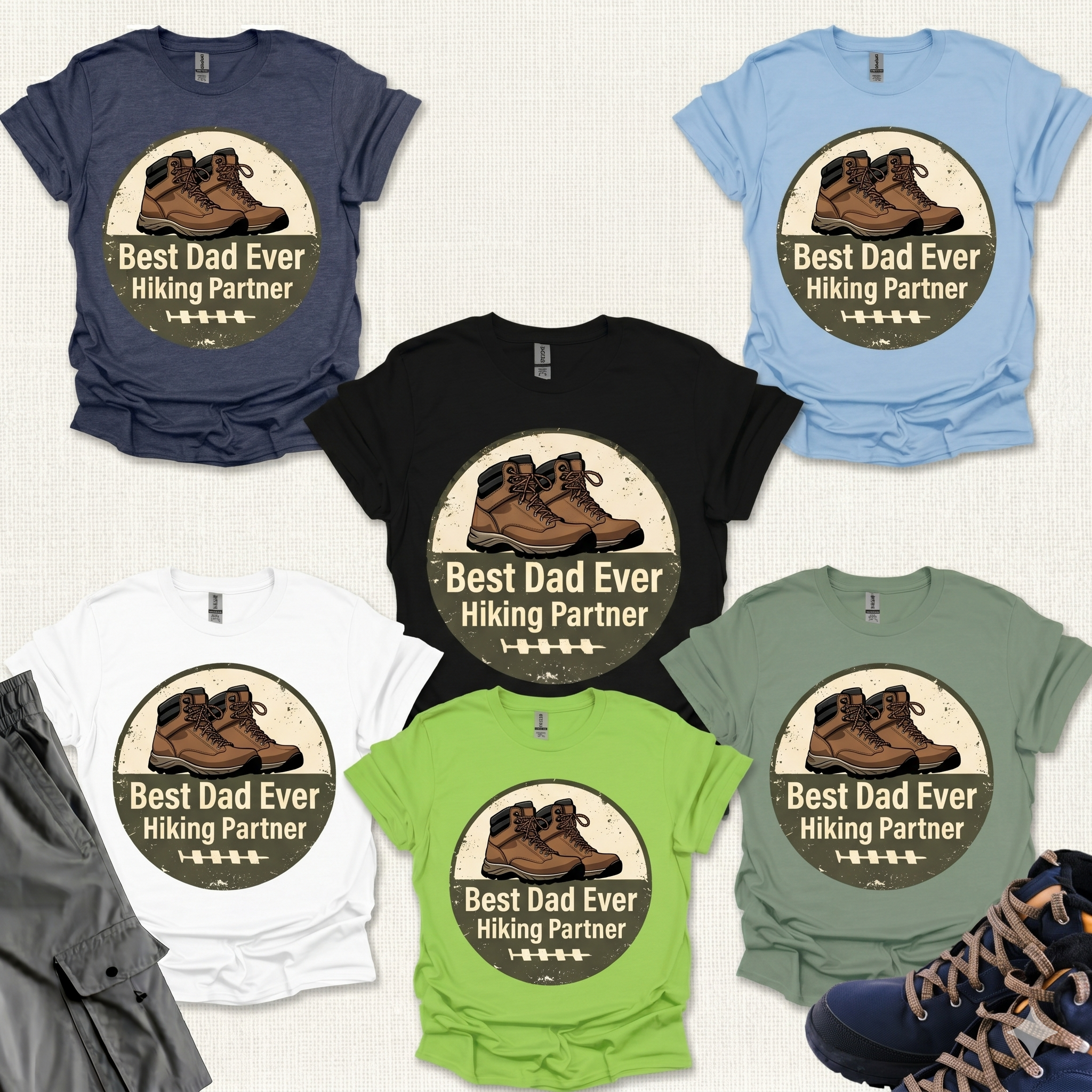 Best Dad Ever Hiking Partner T-Shirt Printify