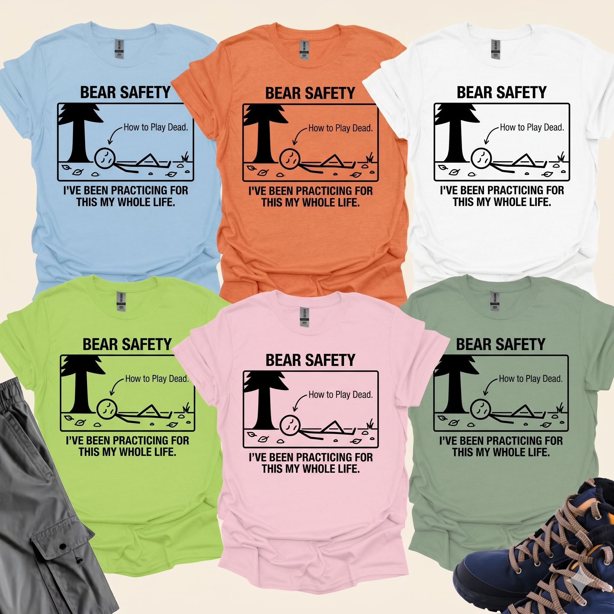 Bear Safety T-Shirt Printify