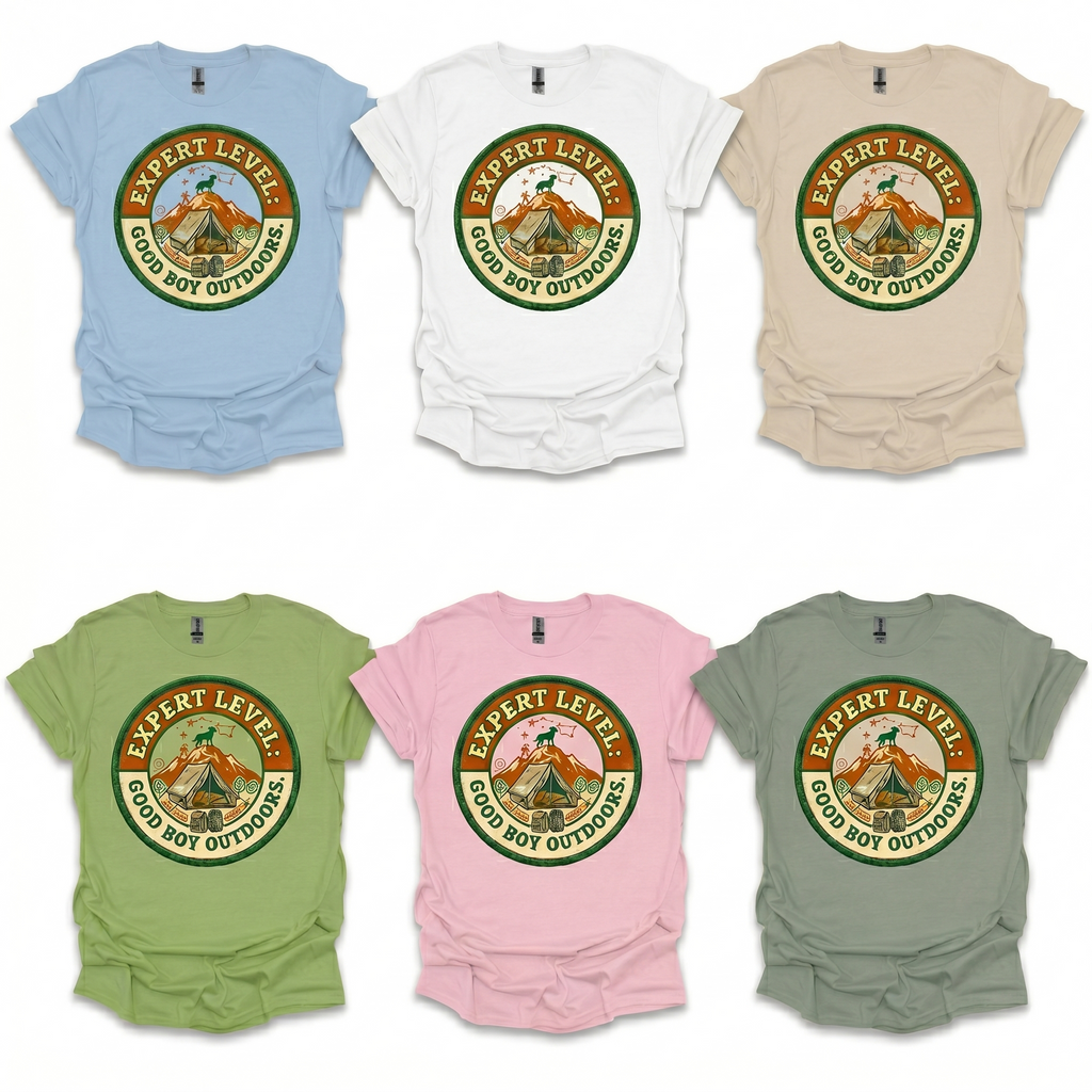 Expert Level Good Boy Outdoors T-Shirt Printify