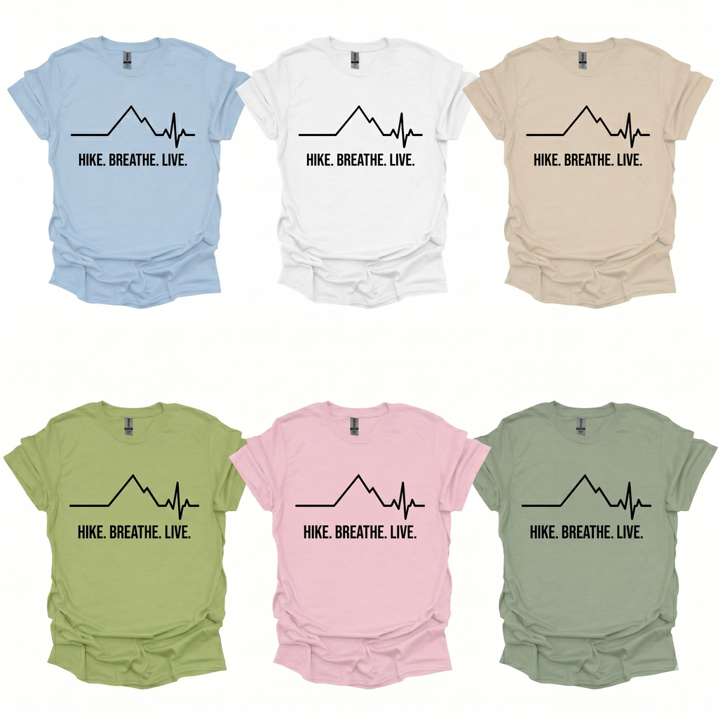 Hike Breathe Live T-Shirt Printify