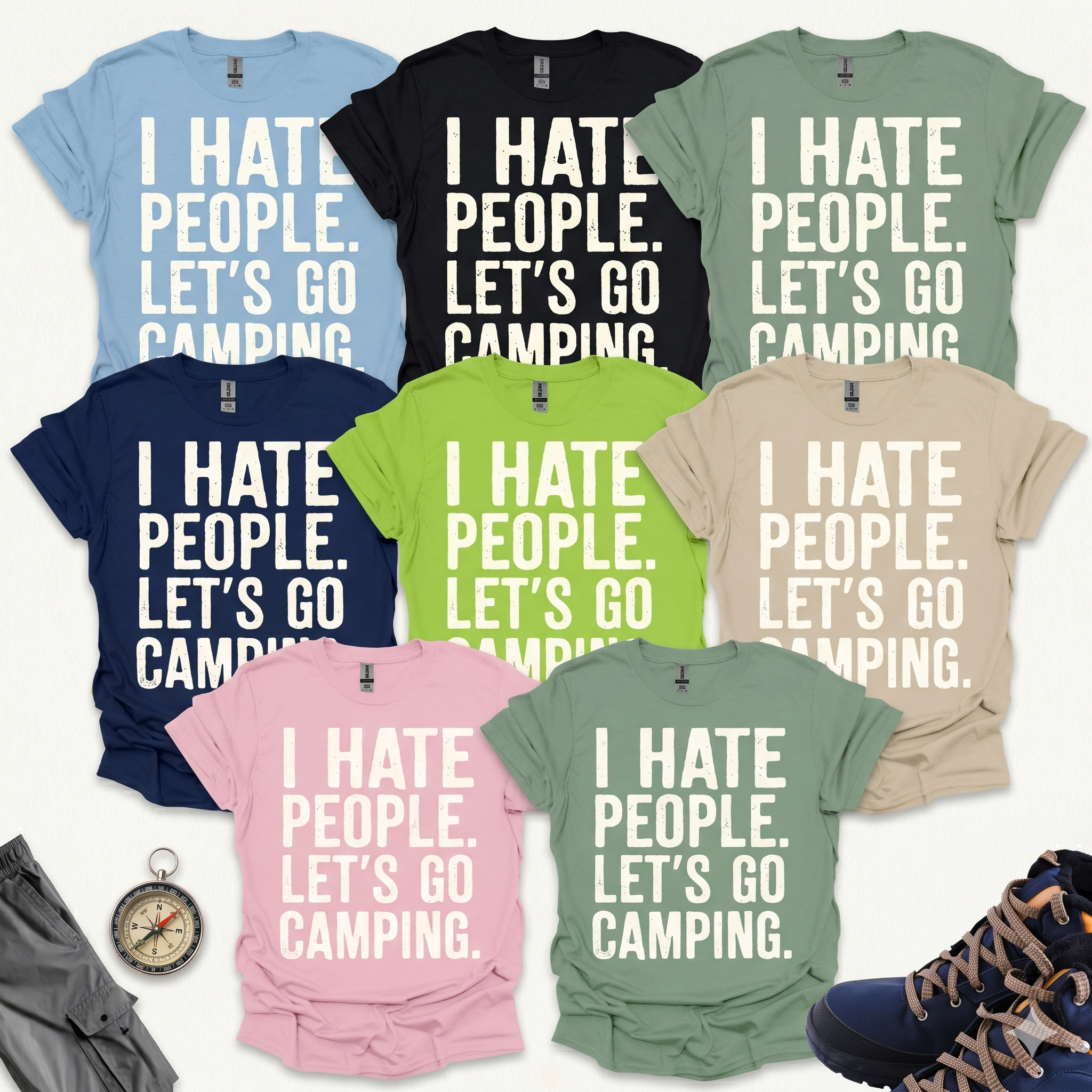 I Hate People Lets Go Camping T-Shirt Printify
