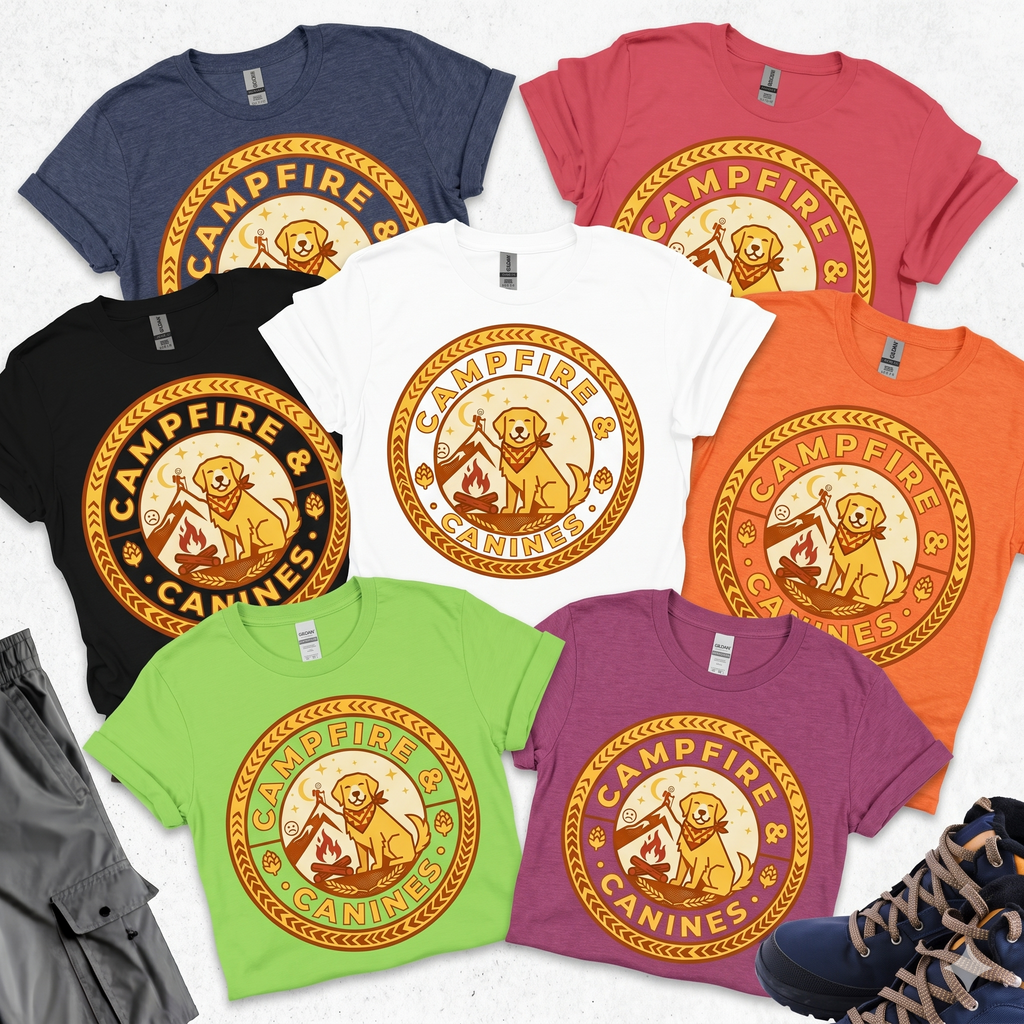 Campfire and Canines T-Shirt Printify