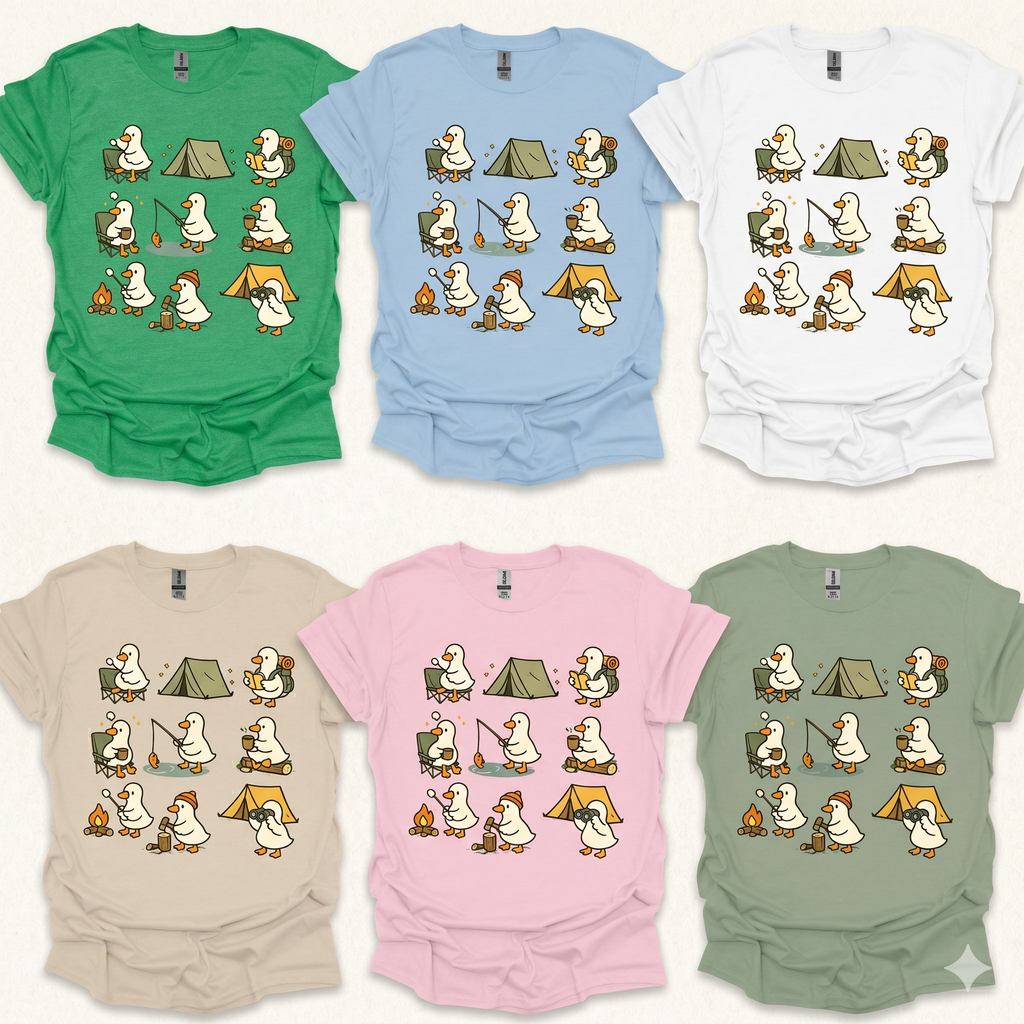 Duck Camping T-Shirt Printify