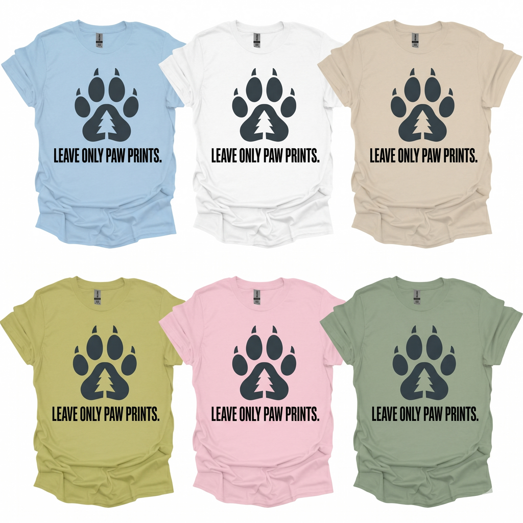 Leave Only Paw Prints T-Shirt Printify