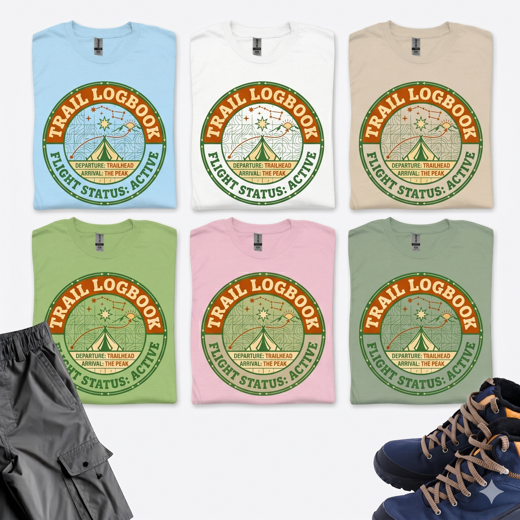Trail Logbook T-Shirt Printify