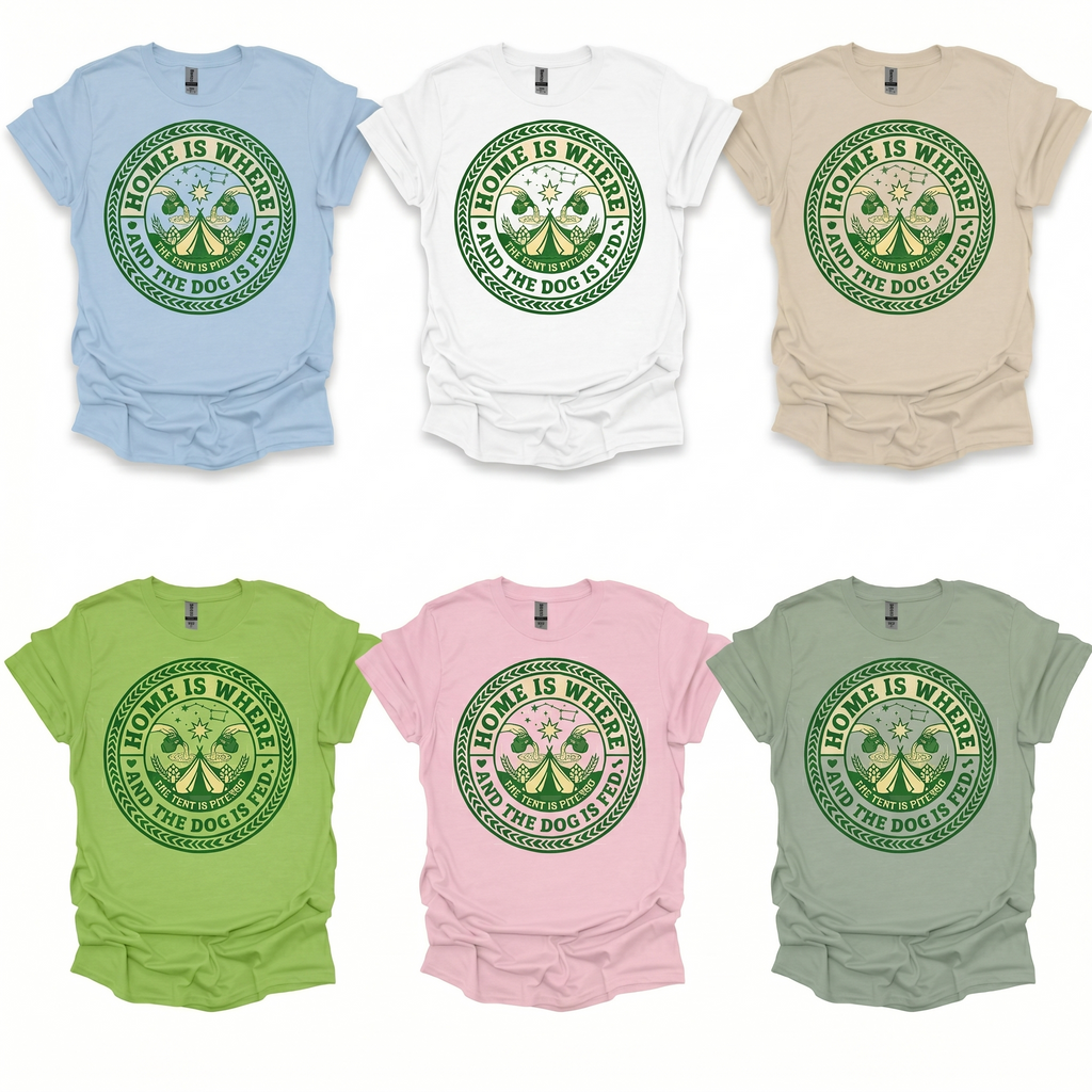 Home Is Where and The Dog Is Fed T-Shirt Printify