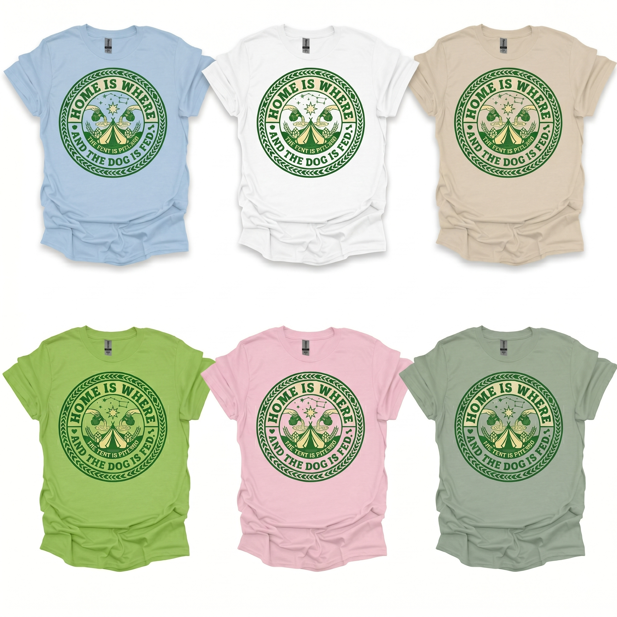 Home Is Where and The Dog Is Fed T-Shirt Printify