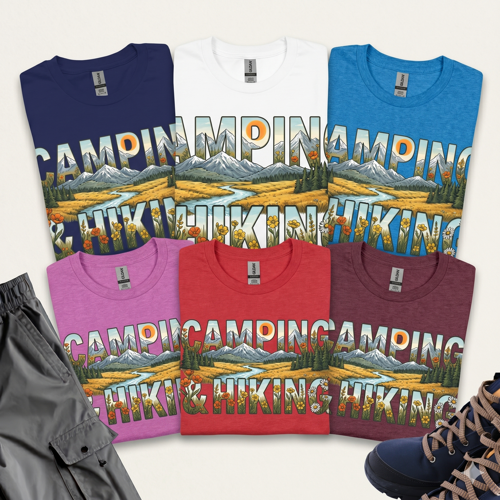Camping and Hiking T-Shirt Printify