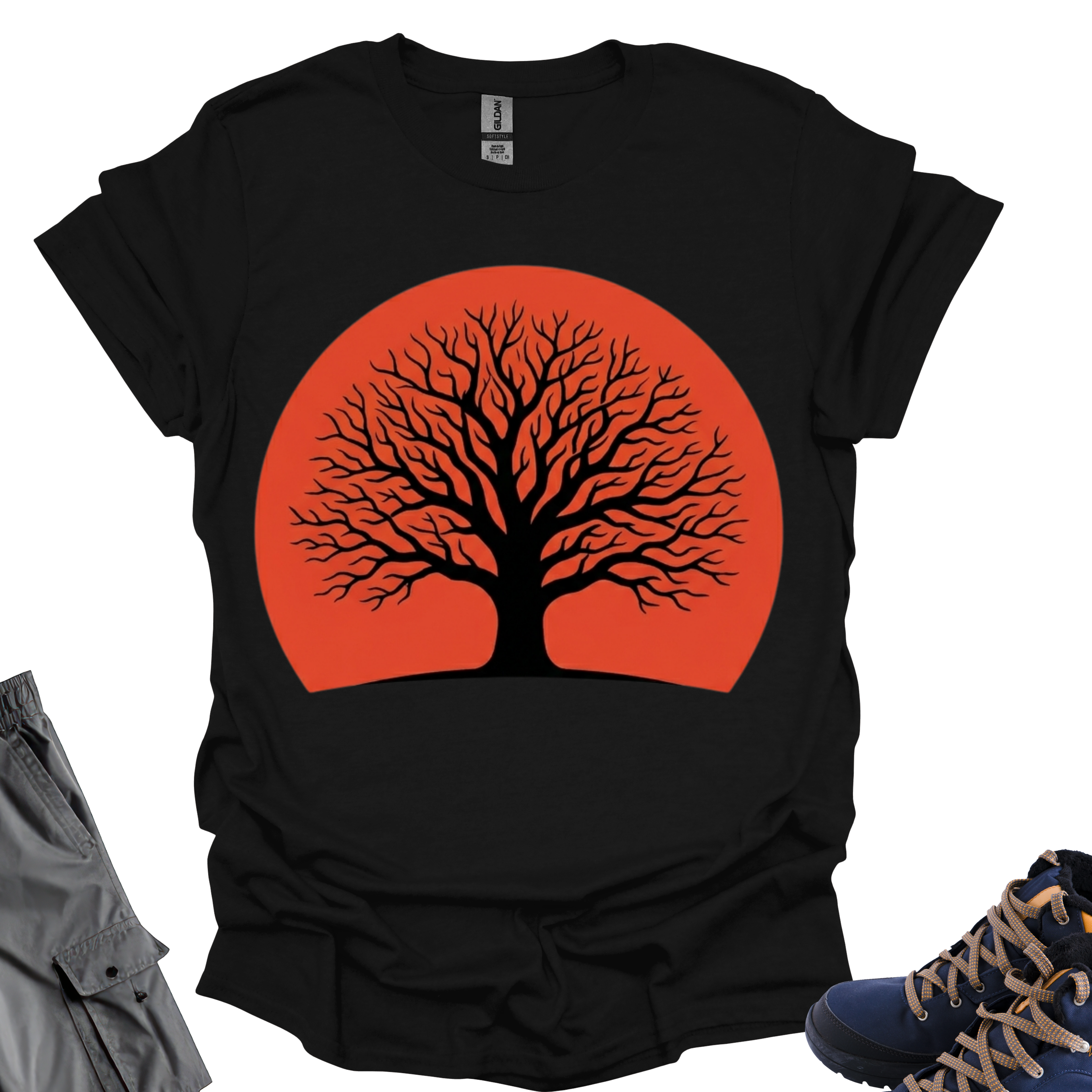 Orange Sun with Black Tree Printify