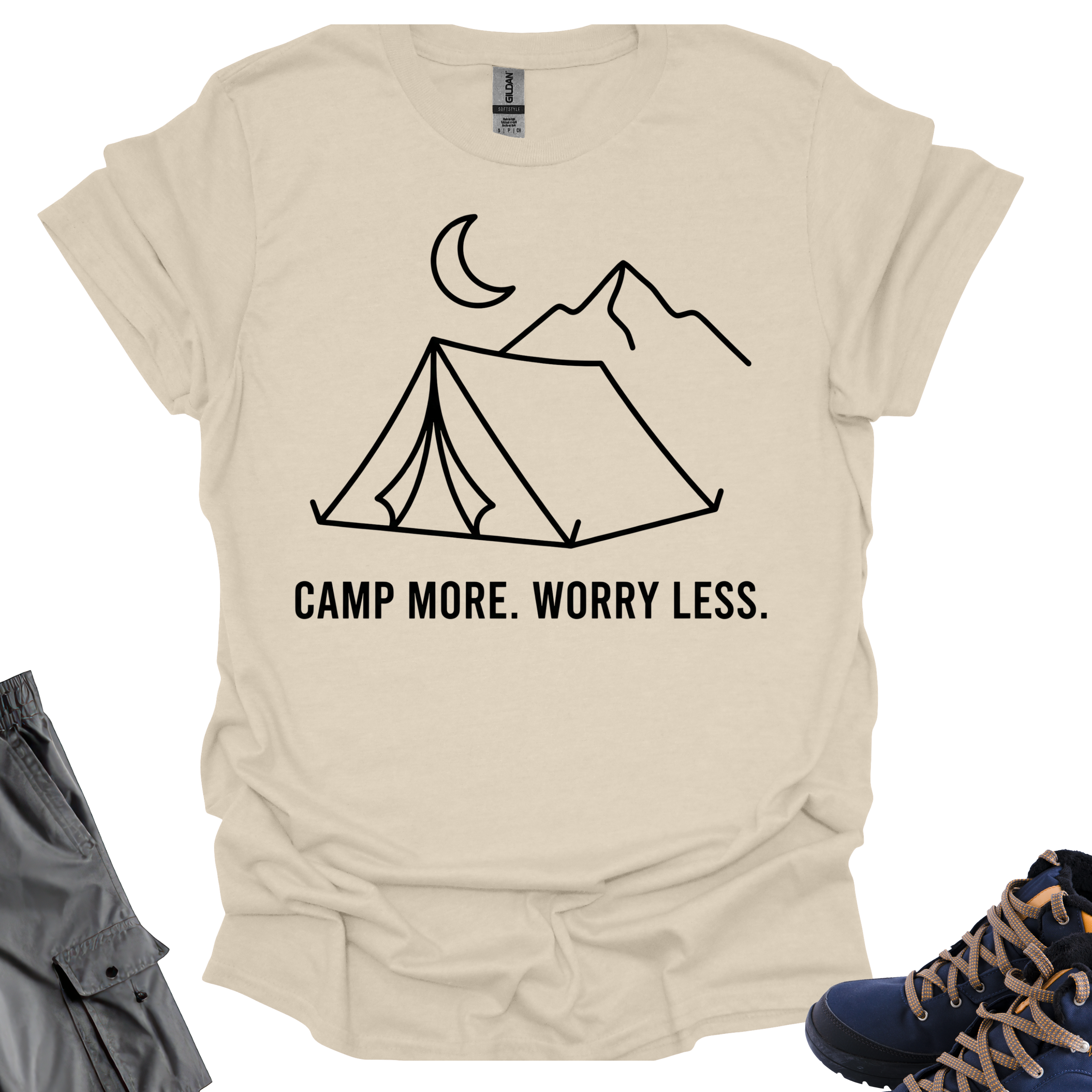 Camp More Worry Less T-Shirt Printify