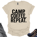 Camp Coffee Repeat T-Shirt Printify