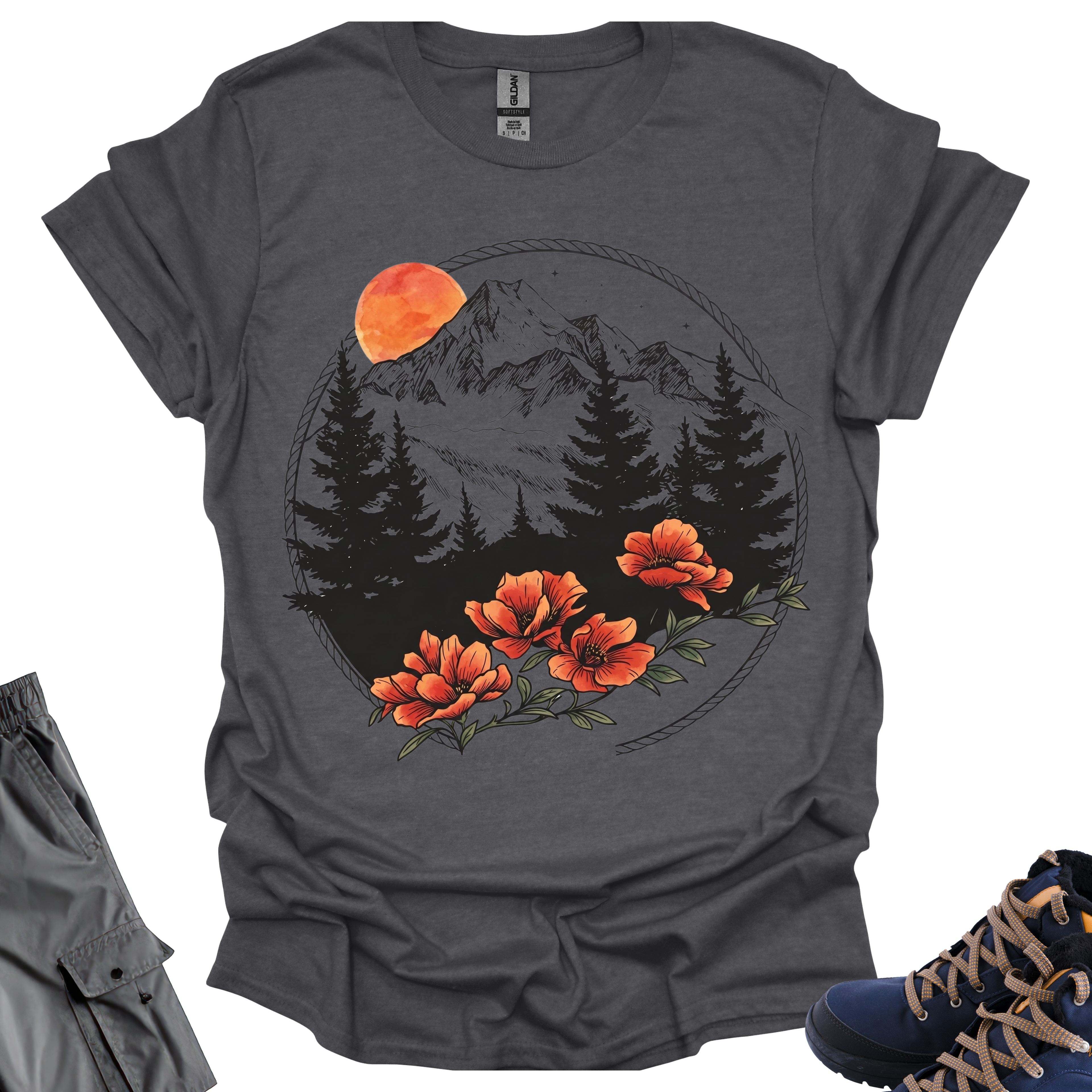 Orange Moon T-Shirt Printify