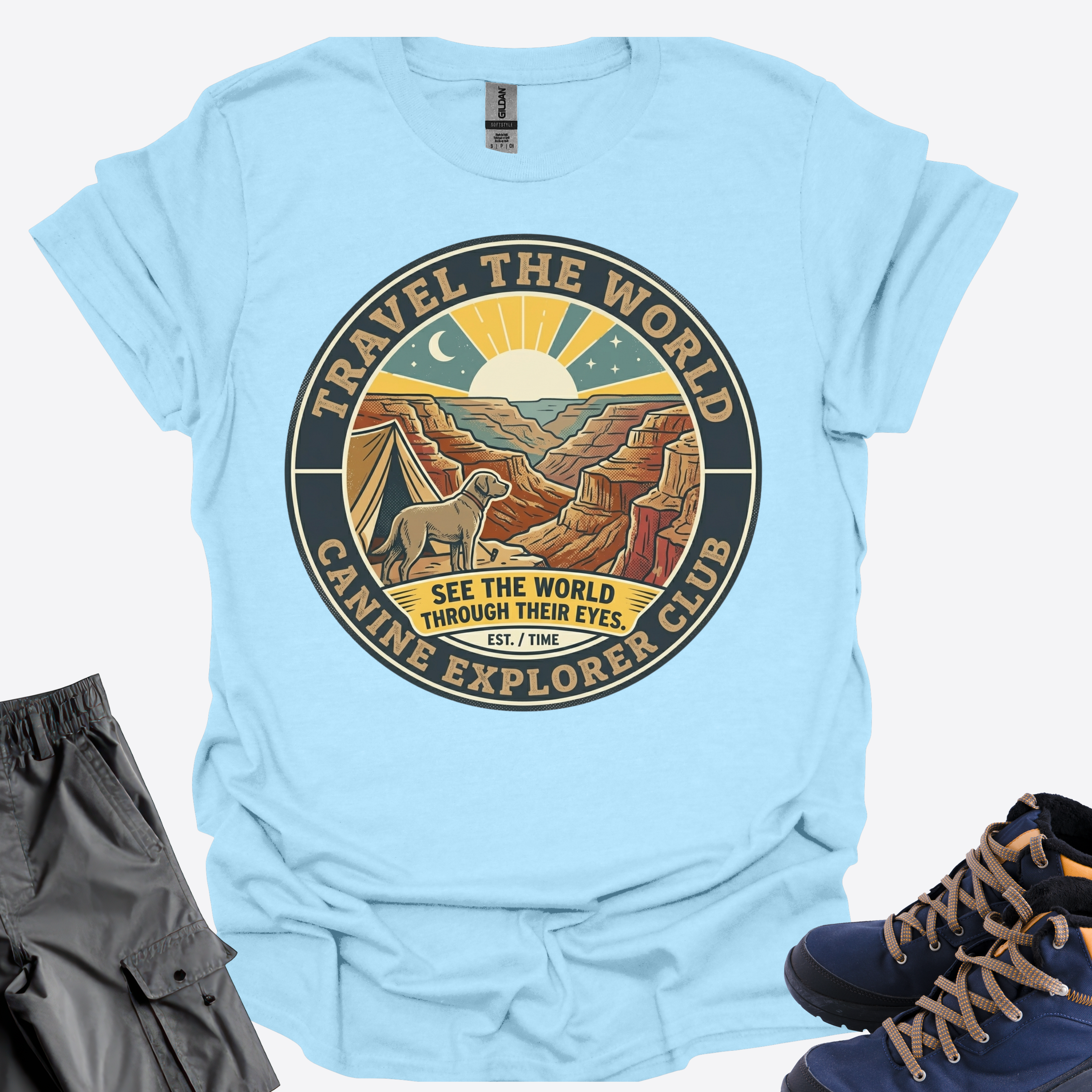 Travel The World Canine Explorer Club T-Shirt Printify