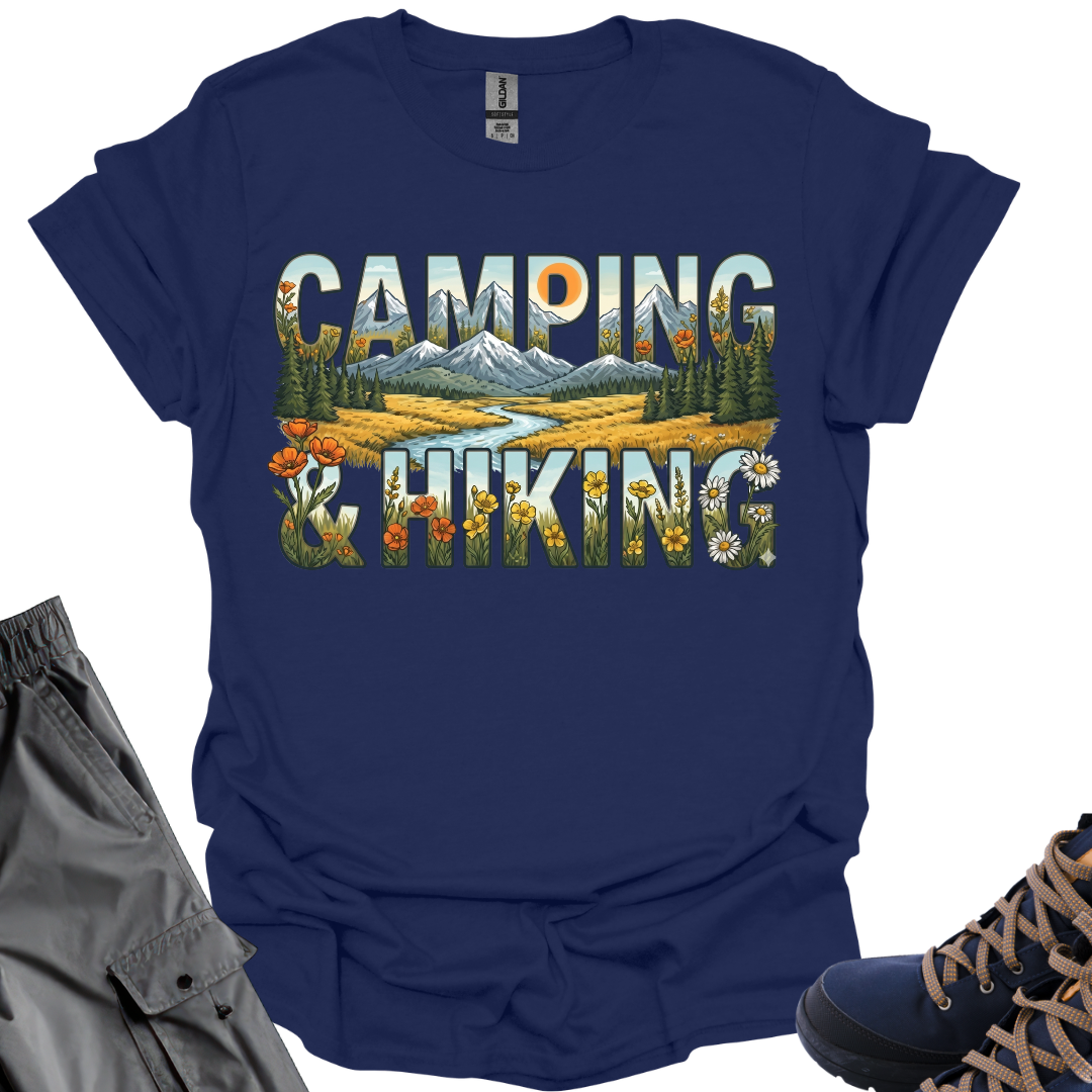Camping and Hiking T-Shirt Printify