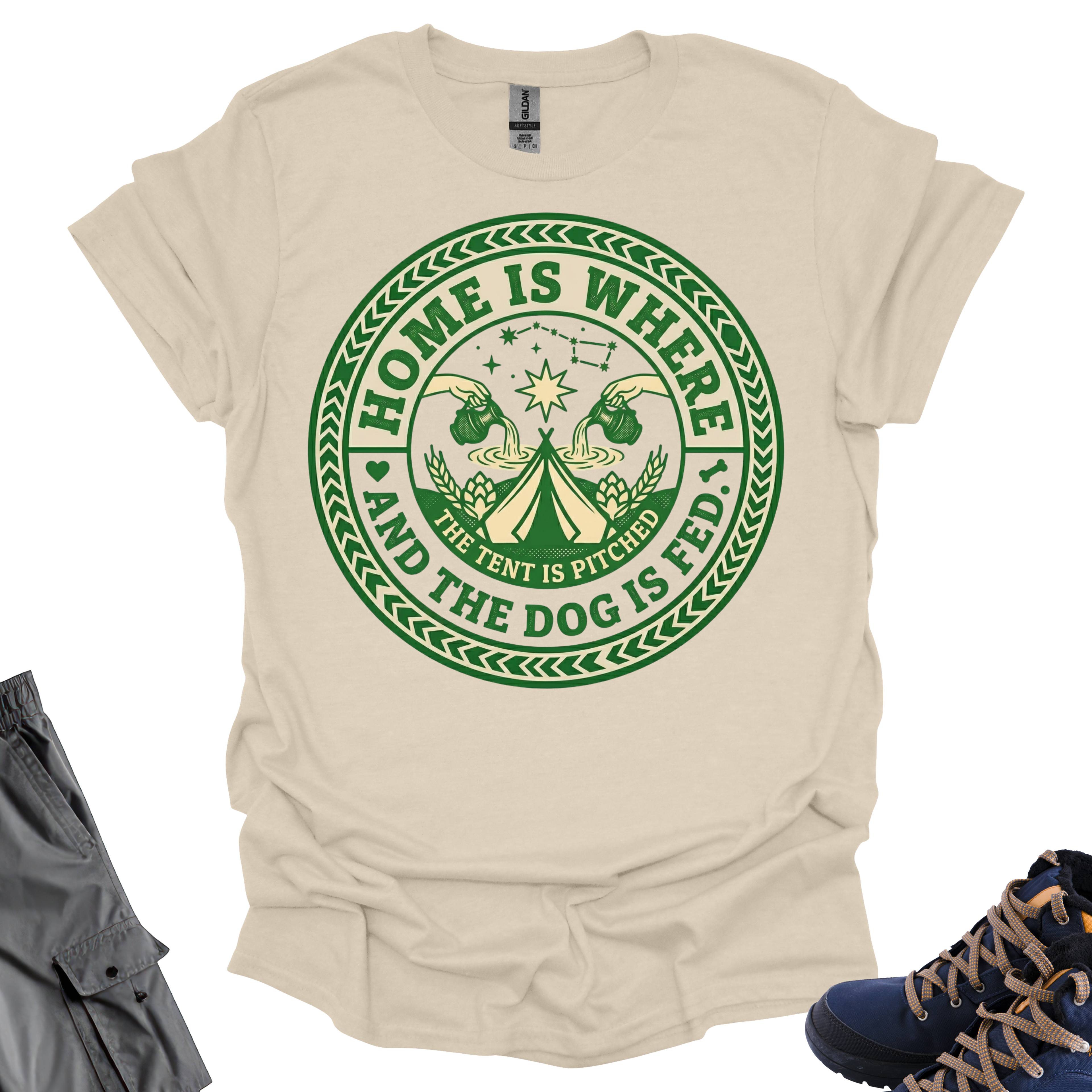 Home Is Where and The Dog Is Fed T-Shirt Printify